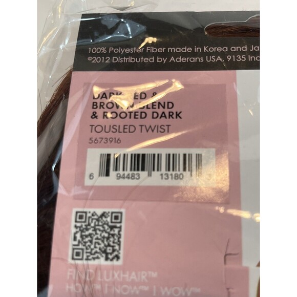 Wow Luxhair Tousled Twist Daisy Fuentes Dark Red Brown Blend Rooted Dark - Picture 3 of 5